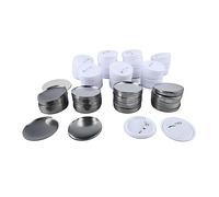 Chiyyak 100 Juegos de Piezas de Botones Traseros de 2,3 Pulgadas de Diámetro, Base de Plástico de Hojalata, Suministros para Hacer Botones, Insignias, Manualidades, Bricolaje con