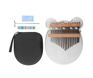 Chiyyak 17 Keys Kalimba Kit Portátil Pulgar Instrumento de Música de Dedo con Piano con Sintonizador Pegatina Apariencia de Oso