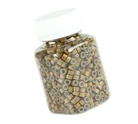 Chiyyak 500 Uds Extensión de Cabello Microcuentas Abrazadera Firme Anillos de Pelo Portátiles para Estilistas (Marrón claro)
