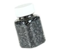 Chiyyak 500 Uds Extensión de Cabello Microcuentas Abrazadera Firme Anillos de Pelo Portátiles para Estilistas (Negro)