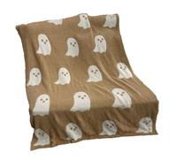 Chiyyak Acogedora Manta de Halloween para Acurrucarse, Elegante Colcha, Uso Al Aire Libre, Diseño de Fantasmas (150x200cm/59x79in 1300g/45,9oz)