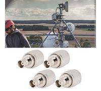 Chiyyak Adaptador de Conector Coaxial RF Impedancia de 50 Ohmios 4 Piezas BNC Hembra a SO239 Macho para Conectar Antenas y Dispositivos LAN Inalámbricos