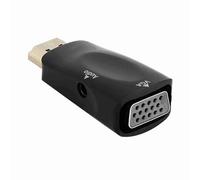 Chiyyak Adaptador Hembra a VGA de Alta Definición con Salida de Audio para Pantalla de Tamaño Completo con Resolución 1080P (Negro)