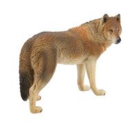 Chiyyak Adorno Decorativo de Estatuilla de Colección de Estatuillas de Animales Salvajes No Tóxicos Inodoros para Niños (M-771 Lobo Macho Marrón Grande)