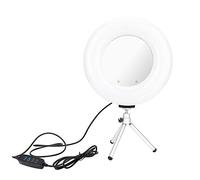 Chiyyak Anillo de Luz de Relleno LED Profesional con Luz Blanca Cálida Suave de 3 Colores, Trípode Ajustable para Videos en Vivo de Maquillaje