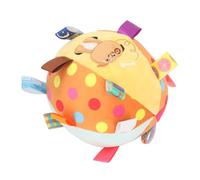 Chiyyak Bell Pet - Juguete de fútbol de peluche, cautiva a tu amigo peludo y reduce el aburrimiento, juguete interactivo de fútbol con correa (patrón de cachorro)