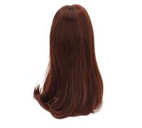 Chiyyak Blunt Bangs Doll Head Wig Mesh para Modelado de Simulación DIY, Aspecto Natural, Muñeca 1/3, Juegos de Roles (Castaño)