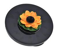 Chiyyak Bomba de Fuente Solar Flotante, 4 Estilos de Pulverización, No Requiere Batería, con 4 Boquillas para Decoración de Jardín, Estanque para Pájaros (Loto 1)