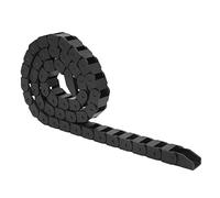 Chiyyak Cadena Portacable de Nailon Negro con Conector Final, bajo Nivel de Ruido, Resistencia a Altas Temperaturas para Máquina CNC, 1 Metro de Largo para Equipos Electrónicos, Robots