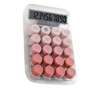 Chiyyak Calculadora Básica de Escritorio Transparente con Botones Grandes, Pantalla Transparente, Ideal para Estudiantes y Matemáticas de Oficina (Rosa)