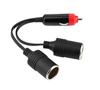 Chiyyak Cargador de Coche de 2 Vías Enchufe de Encendedor de Cigarrillos Adaptador de Corriente ABS para Vehículo de Carreras SUV 7.5A