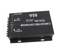 Chiyyak Convertidor Reductor Eléctrico de Potencia de Aleación de Aluminio Negro de Alta Resistencia 60A para Refrigerador de Automóvil, DVD, Altavoz, Cámara para Conversión de Voltaje de 24 V a 12 V