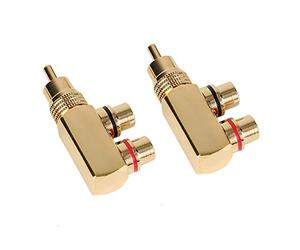 Chiyyak Divisor Adaptador de Tres Vías Chapado en Oro Macho a Hembra, Alta Precisión para Configuración de Audio y Vídeo DIY en Casa, 2 uds.