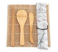 Chiyyak El Kit para Hacer Sushi de bambú de 9 Piezas Incluye 2 Tapetes Rodantes, 5 Palillos, 1 Paleta y 1 Cuchilla para Sushi