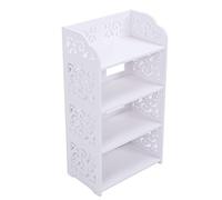Chiyyak Estante para Zapatos de 4 Niveles, Soporte Organizador de Almacenamiento, Estante Blanco Hecho de WPC para Dormitorio y Oficina