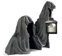 Chiyyak Fantasma sin Rostro con Linterna, Decoración de Terror Navideño, Estatua Pulida de 7 X 6 X 4 Pulgadas para Decoración de Fiestas y Cementerios,