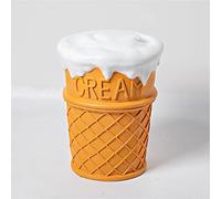 Chiyyak Interesante Taburete de Resina con Forma de Comida, Cómodo Taburete para Cambiar Zapatos para Almacenamiento Temporal, Ligero y Compacto (Helado)