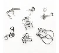 Chiyyak Juego de 7 Anillos de Desbloqueo de Acertijos de Acero Inoxidable, Interesante Juego de Enclavamiento, Juguete Educativo, Mejora el Cociente de Inteligencia y el Ecualizador, Seguro para