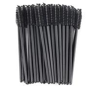 Chiyyak Juego de Brochas Desechables para Pestañas, Aplicador de Varitas para Rímel Duradero para Maquillaje, Plástico, Algodón, 5 Opciones de Color, 100 Uds. (Negro)