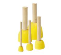 Chiyyak Juego de Cepillos de Esponja Redondos, Cepillo de Espuma con de Madera de Primera Calidad para Manualidades Artísticas, 5 uds. (HM-22)