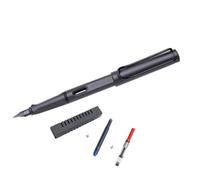 Chiyyak Juego de Pluma Estilográfica de Caligrafía, Punta Resistente Al Desgaste, Ventana de Tinta Visible para la Escuela u Oficina, Agarre Triangular para Bolígrafo, Negro, 6,7"