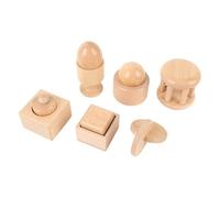Chiyyak Juego de Sonajeros de Madera para Bebés, Divertidos Juegos a Juego con Formas para Bebés Curiosos, que Mejoran la Coordinación Ojo-mano, Hechos de Madera de Haya