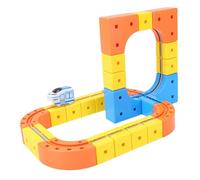 Chiyyak Juego de Vías de Tren 3D de Fácil Montaje con Funcionamiento, Juguete de Construcción Flexible para Niños, 81 Piezas