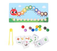 Chiyyak Juguete de Cuentas con Clip de Madera, Juegos Educativos Interactivos de Matemáticas para Niños Pequeños, 10 Cuentas de 22x11,5 Cm