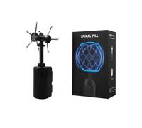 Chiyyak Juguete giratorio luminoso flotante en espiral, juguete eléctrico para diversión nocturna, generador de píldoras en espiral ajustable para, 22 cm, gran regalo de plástico (negro)