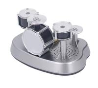 Chiyyak Kit de Batería en Miniatura Base Estable Alivio del Estrés Instrumento Electrónico de Música de Escritorio para Niños Material Duradero para Amantes de la Música de Todas Las Edades Aspecto