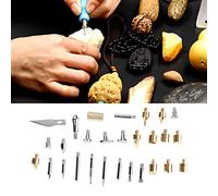 Chiyyak Kit de Pistola para Soldar con Puntas de Bolígrafo para Quemar Madera y Cobre 28 en 1 con Plantillas para Trabajar Metales