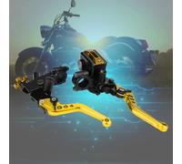 Chiyyak Kit Universal de Palancas de Cilindro Maestro de Embrague de Freno de Motocicleta de Aluminio CNC para Manillar de 7/8", Base de Espejo Retrovisor, Distancia de Engranaje Ajustable, 1 par,