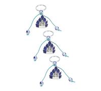 Chiyyak Llavero de Elefante con Ojo Azul, Elegante Colgante Decorativo de Metal para Bolsos, Llaves, Coche, con Acero Inoxidable de Primera Calidad y Plexiglás para Protección de