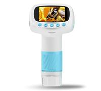 Chiyyak Microscopio Digital de Mano 1000X con Pantalla de 2 Pulgadas, Cámara de Microscopio Portátil con Aumento de Luz LED Brillante para Niños, Aprendizaje de Ciencias