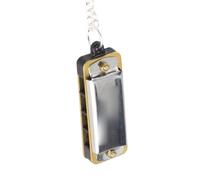Chiyyak Mini Armónica Portátil de Juguete, Tamaño Pequeño, Ligero para Niños y Adultos, Collar de Instrumentos Musicales de 4 Orificios para Mejorar el Desarrollo del Cerebro (Plata)