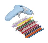 Chiyyak Mini Kit Eléctrico De Pistola De Pegamento Caliente De Mano con 30 Uds. De Varillas, Soporte Seguro para Reparaciones Rápidas y Decoración, 1 Juego (Azul)