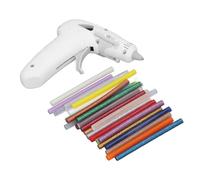 Chiyyak Mini Kit Eléctrico De Pistola De Pegamento Caliente De Mano con 30 Uds. De Varillas, Soporte Seguro para Reparaciones Rápidas y Decoración, 1 Juego (Blanco)