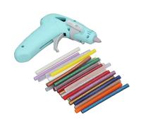 Chiyyak Mini Kit Eléctrico De Pistola De Pegamento Caliente De Mano con 30 Uds. De Varillas, Soporte Seguro para Reparaciones Rápidas y Decoración, 1 Juego (Verde)