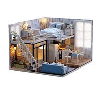 Chiyyak Mire Muñeca Casa Hecha de Madera, 30 X 24 X 7, Casa de Muñecas de Bricolaje, Linda de, en Miniatura, Juego de Juguetes con Música, el Castillo en el Cielo