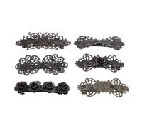 Chiyyak Pasadores de Pelo Florales de Bronce, Pinzas para de Caballo, Juego Ligero de 6 Piezas para Fiestas de Boda