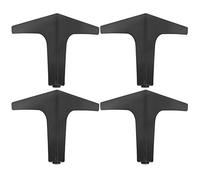 Chiyyak Patas para muebles de hierro electrolítico robustas patas para mesa de té Juego de 4, soportes estables negros de 5,1 pulgadas para sofá o mesita de noche (13 puntos (1,8 de grosor) negros)
