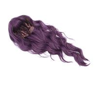 Chiyyak Peluca de Dama Púrpura Ondulada Postizo Falso Ajustable de Moda 26 Pulgadas para Juegos de Rol de Cosplay