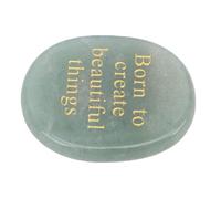 Chiyyak Piedra de Bolsillo Grabada Nacida para Crear Cosas Hermosas Piedra Preciosa de Cristal Inspiradora con Potente Mensaje Positivo para Meditación Regalos de Yoga Aliento