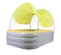 Chiyyak Piscina Inflable Gruesa Piscina Grande Inflable con Tobogán de Dosel para Niños Patio Trasero Al Aire Libre 82,7 Pulgadas (Amarillo)
