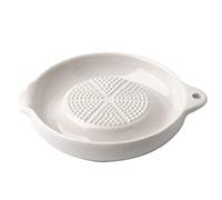 Chiyyak Plato Rallador de Cerámica, Herramienta de Cocina Multiusos para Ajo, Cebolla, Queso, Jengibre, Molinillo con Tamaño de 11,1x9,2x2cm (abrasador)