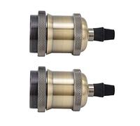 Chiyyak Portalámparas Vintage de 2 Piezas, Portalámparas de Aluminio Retro para Bombillas E26 E27 con Accesorios de Bricolaje, Resistente y Duradero para el Hogar, Bar, Hotel, Coc (Bronce verde)
