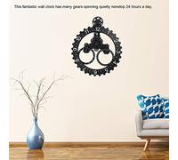 Chiyyak Reloj de Pared Moderno Grande con Engranaje, Calendario Mecánico de Acero, Negro, para Decoración de Escritorio de Oficina
