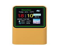 Chiyyak Reloj Meteorológico Inteligente, Pantalla Meteorológica Digital WiFi con Pantalla de 1,54 Pulgadas, álbum de Fotos Personalizado, Pronóstico en Tiempo Real para Escritorio