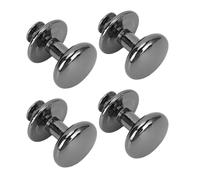 Chiyyak Remache de Botón de Cabeza Redonda, 10 Juegos de Remaches de Metal de Aleación de Zinc con Diseño de Rosca para un Ajuste Seguro, Acabado Liso, para Manualidades de Cuero, (Plata Negro)