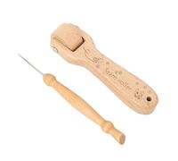 Chiyyak Rodillo de Costura, Herramienta para Acolchar de Madera de Haya con Rueda Giratoria Ergonómica y Antideslizante para Prensar Telas y Mejorar Puntadas
